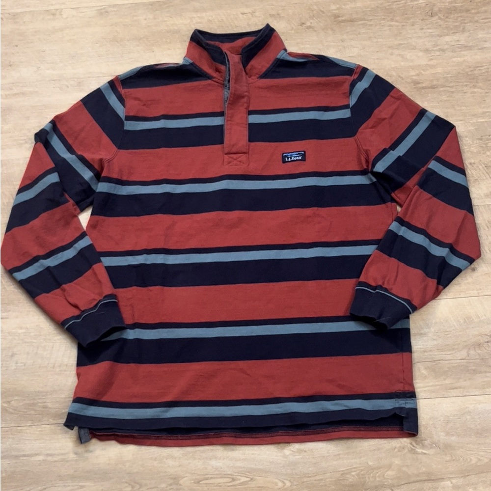 L.L. Bean Men’s Rugby Stand-Up Collar Shirt Size Large-Tall